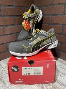 Puma Safety Shoes Mens 11 Steel Toe Gray Yellow ASTM F2413-11 NEW IN BOX - Picture 1 of 10