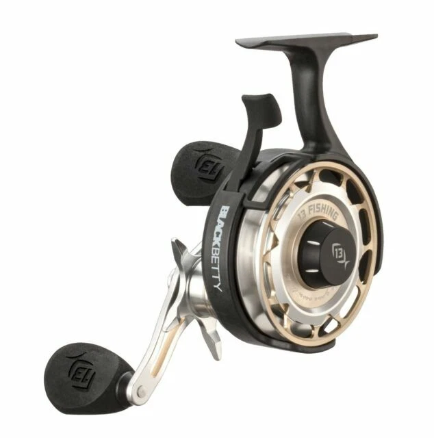 13 Fishing Freefall Carbon Inline Ice 2.5:1 Fishing Reel - Black, RH