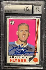 LARRY HILLMAN SIGNED 1969-70 TOPPS FLYERS CARD BECKETT AUTO GRADE 10 - Picture 1 of 2