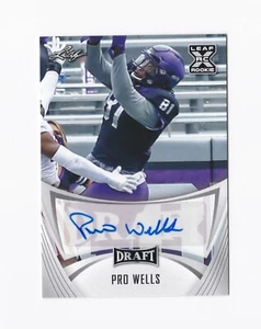 Autógrafos Leaf Draft 2021 #BAPW1 Pro Wells radiocontrol automático TCU ranas con cuernos Bengals - Imagen 1 de 2