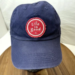 Life is Good Hat Cap Blue Patch Adjustable One Size Fits Unisex Men Women - Picture 1 of 11