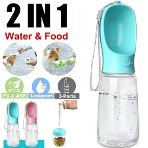 Portable Pet Water Bottle Puppy Dog Cat Drinking Cup Travel Pet Food Feeder AU - Picture 1 of 13