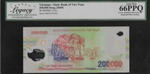 Vietnam P-123a 200,000 Dong 2006 Printing ERROR LCG 66 PPQ - Picture 1 of 1