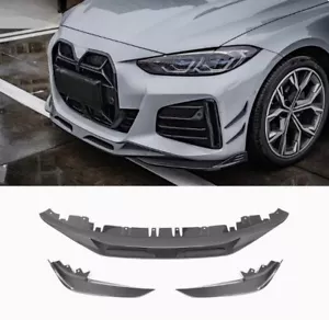 Real Carbon Front Bumper Lip Chin Spoiler For BMW 4 Series 4-Door G26 2021-2024E - Picture 1 of 6