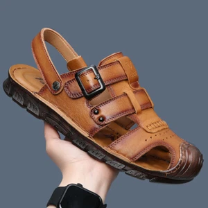 Men's Closed Toe Hollow Out Buckle Slingback Slippers Sandals Summer Beach Shoes - Picture 1 of 17