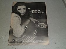 1969 MUNTZ STEREO-PAK CAR STEREO AD / ARTICLE