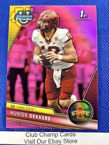 2023 #67 Hunter Dekkers Bowman University Chrome 1st Pink Refractor Iowa State - Picture 1 of 2