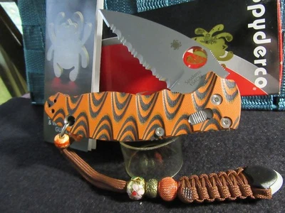 Spyderco Manix 2. Tigre de Bengala esculpido G-10. 154CM. Clip y cordón personalizados. Foto 1 de 4