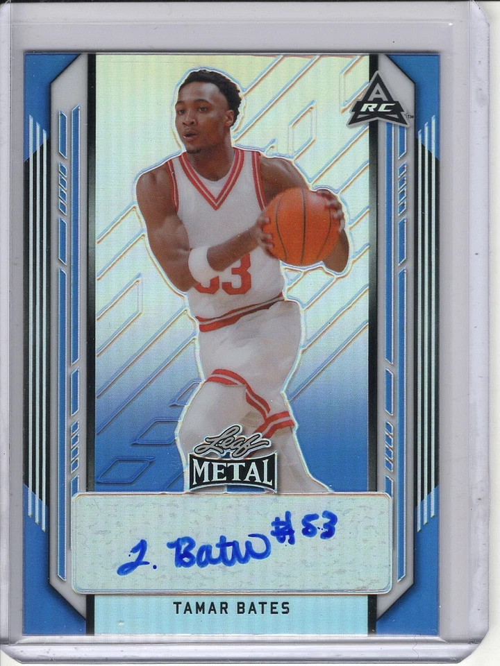 2021-22 LEAF METAL TAMAR BATES ROOKIE/RC AUTO #16/50 *BLUE* - Image 1 of 1