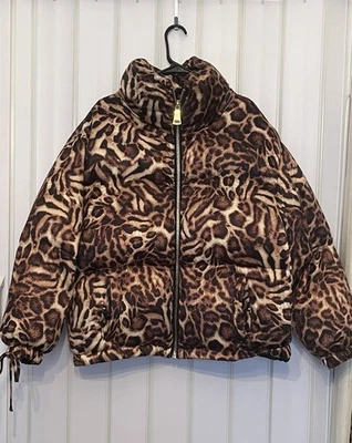 Chaqueta acolchada de peso pesado con estampado animal ADE SAMUELS para mujer I.N.C Macys talla L Foto 1 de 4