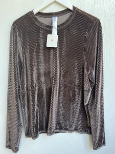 Fabletics Velour Naht Langarm Top Damen XXL Braun Waffel Neu mit Etikett Samt Neu mit Etikett - Bild 1 von 7