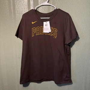NWT Women's XL Nike Tee MLB San Diego Padres Short Sleeve T-Shirt Brown - Picture 1 of 4