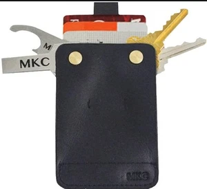 MKC Minimalist Slim Leather Wallet Pull Tab Tools Cardholder Key Card Holder - Picture 1 of 7