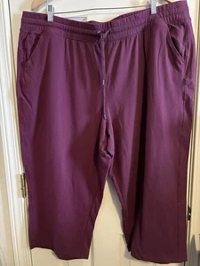 Tek Gear Caprihose Damen Übergröße 2X Farbe spanisch weinrot gerades weites Bein Hose - Bild 1 von 11