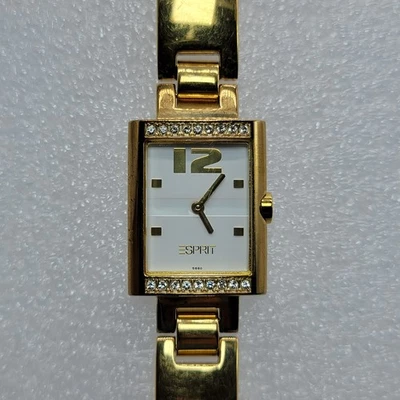 Esprit Women Watch 22mm Rectangle Dial Classic Elegant Gold Tone Band 6.5", Runs - Image 1 of 4