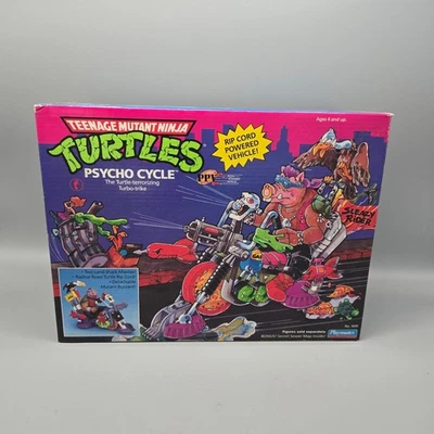 Tortugas Ninja Adolescentes TMNT PSICO CICLO Turbo Triciclo Playmates Sin usar, en caja 1990 🔥 Foto 1 de 4