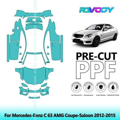  Película de protección de pintura PPF para Mercedes-Benz C 63 AMG cupé salón 2012-2015 Foto 1 de 4