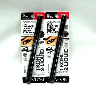 REVLON Liquid Eyeliner & Smoky Kohl Pencil, Blackout, 0.004 oz, Pack of Two - Image 1 of 2