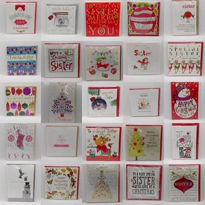Sister Christmas Card Greetings xmas choice of designs Family Quality Girl Women - Picture 1 of 72