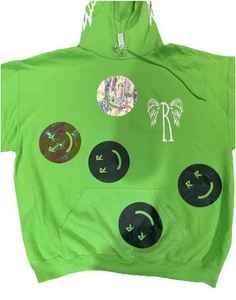 Sudadera con Capucha Gráfica RARA - Verde Neón | Diseño Smile Face | Estilo Streetwear | Talla XL - Imagen 1 de 6
