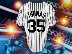 FRANK THOMAS AUTOGRAPHED CUSTOM CHICAGO WHITE SOX PINSTRIPE JERSEY COA BAS - Picture 1 of 3