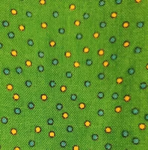 Sewing Fabric Sandbox Tree House Cotton Polka Dot 22x45" Green Yellow Blue - Picture 1 of 6
