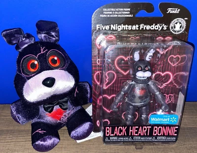 Nuevo Difícil de Encontrar Funko Five Nights At Freddy's Peluche y Figura de Acción BLACK HEART BONNIE Foto 1 de 4