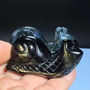 96g Natural Crystal Various ores Hand-carved Exquisite snail statues gift 2pcs - Picture 1 of 4