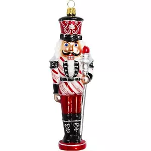 Peppermint Twist Nutcracker Polish Glass Christmas Ornament - Picture 1 of 3