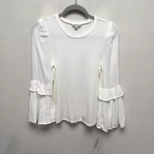 Habitual Kids Girls Off White Tiered Ruffled Sleeve Crew Neck Pullover Top 14 - Picture 1 of 7