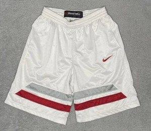 Vintage Nike Basketball Shorts Uncompromising Excellence White Red Gray Mens M - Picture 1 of 10