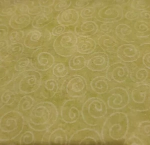 Retro Sewing Fabric Cotton Flannel Lime Green Shadow Swirls 1ydX45" - Picture 1 of 5