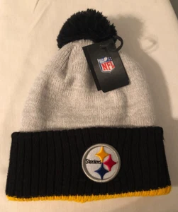 NFL Pittsburgh Steelers Strickmütze schwarz/gelb/grau Mütze/Mütze Neu mit Etikett - Bild 1 von 5