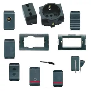 SERIE BTICINO LIVING CLASSIC SUPPORTO + PLACCA PRESA PULSANTE SCHUKO COMPATIBILE - Foto 1 di 34