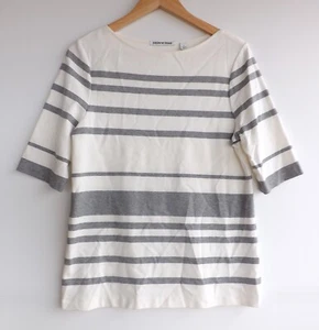 Country Road Top S Womens White Grey Stripe Pullover Viscose Blend - Picture 1 of 8