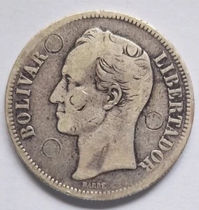 Venezuela. Silver coin 5 Bolivares 1888. - Picture 1 of 2