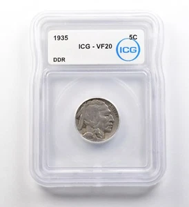 1935 Indian Head Buffalo Nickel DDR VF20 ICG ERROR *8193 - Picture 1 of 3
