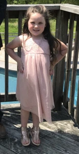 Mädchen Kleid Größe 6x Rosa💕 Toile Overlay! - Bild 1 von 9