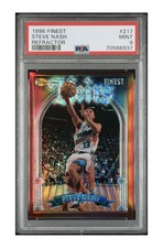 1996-97 Topps Finest STEVE NASH Heirs Rookie Refractor  SP 217 Mint PSA 9