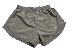 Nike Dri Fit Women's Gray Lined Athletic Running Short Size Medium Waist 27” - Picture 1 of 5