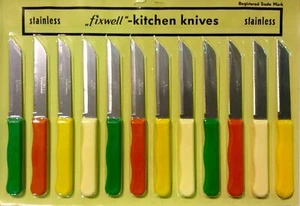 Fixwell mehrfarbiges silberfarbenes Edelstahl-Messerset, 12-teilig - Bild 1 von 4
