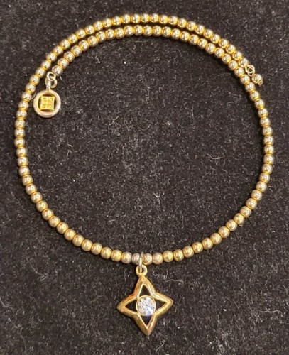 Girocollo Vintage Raro Anni 80 GIVENCHY Perline Oro Starburst Ciondolo Strass Trasparente