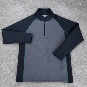 Pullover Criquet 1/4 Cremallera Para Hombre Gris Medio Negro Manga Larga Rendimiento - Imagen 1 de 10
