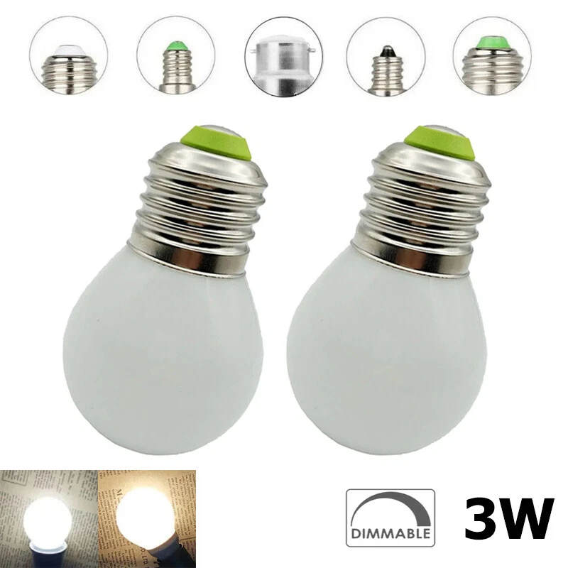 Dimmable 3W Globe Light Bulb LED Bulbs 110V B22 6500K Cool White 360 Angle Lamp - Image 1 of 1
