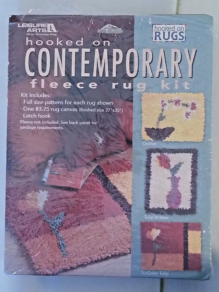 Kit de alfombra polar contemporánea enganchada artes de ocio florales de un solo tallo 16002 Foto 1 de 4