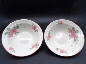 2 zuppiere vintage Gibson rosa rosa cereali 7-1/4" delicate floreali C25 - Foto 1 di 10