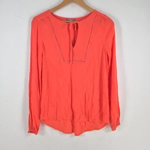 Studio W womens blouse top size 6 orange long sleeve round neck viscose 016455 - Picture 1 of 10