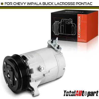 A/C Compressor w/ Clutch for Chevrolet Impala Buick Allure Pontiac 5.3L 6-Groove - Image 1 of 4