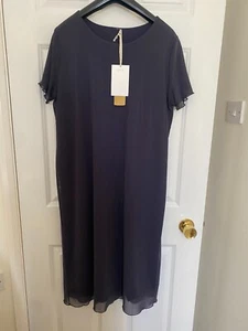 Cartoon Very Dark Navy Blue Plain Dress - Chiffon type Overlay - size 12 - Picture 1 of 9