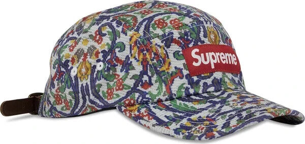 Supreme ss16 Mesh Pocket Camp Cap Nylon lt blue baby BRAND NEW camo floral  cdg